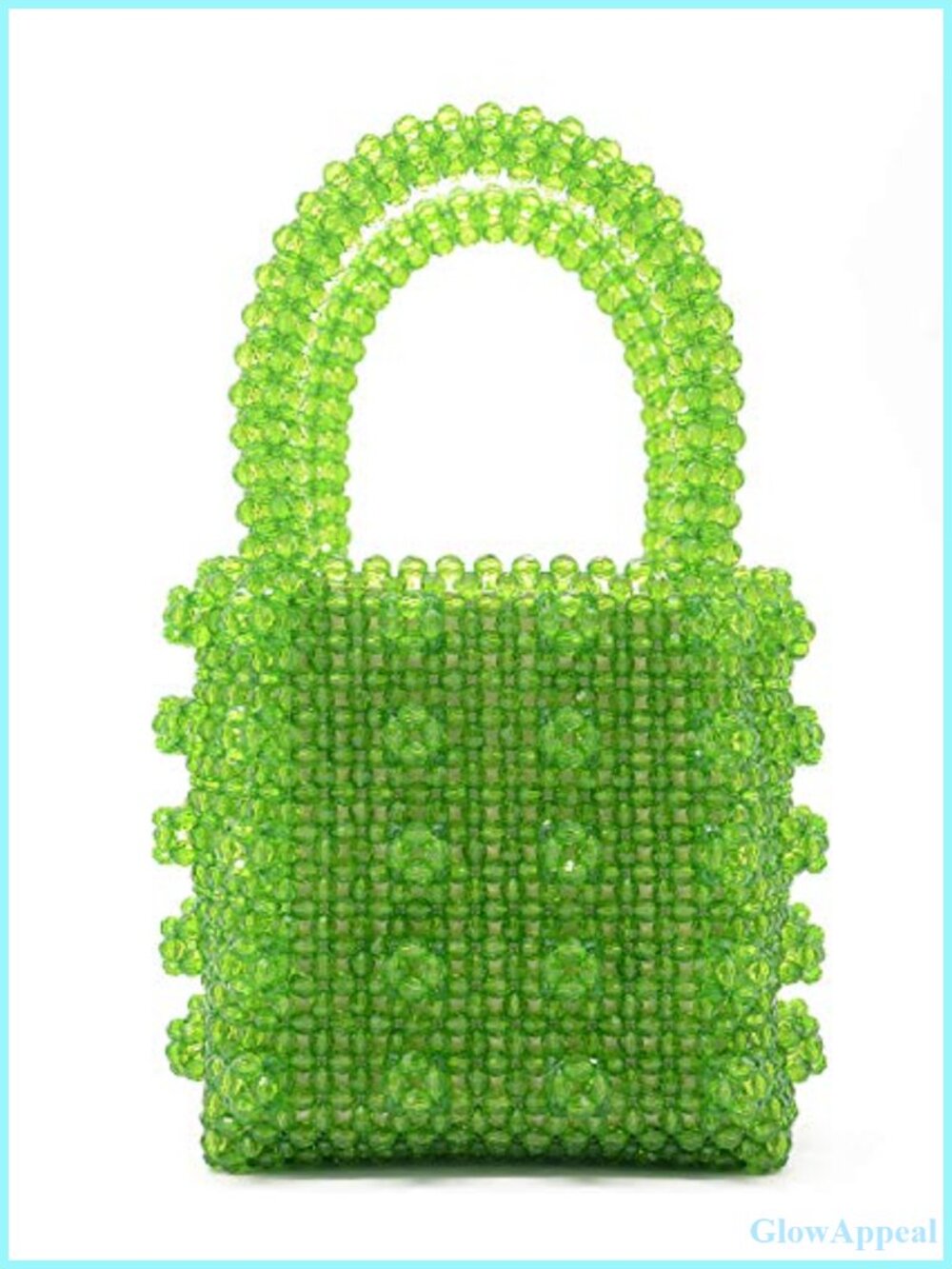 Handmade Beaded Pearl Tote Bag Crystal Weave Clutch Purse